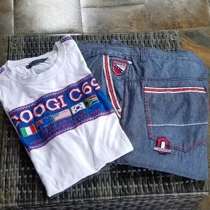 COOGI Denim Short Set